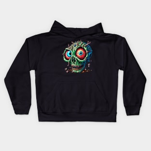 Zombie Gore Brain Skull 1 Kids Hoodie